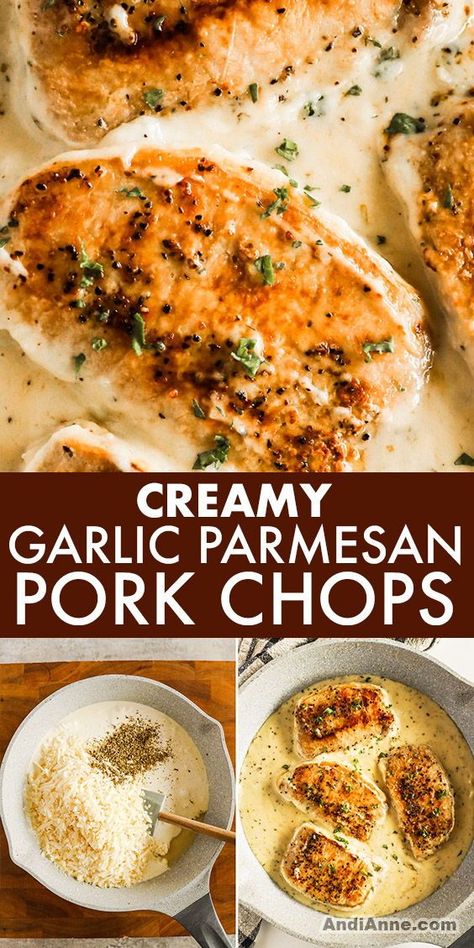 Creamy Garlic Pork Chops, Garlic Parmesan Pork Chops, Seasoned Pork Chops, Pork Chops With Gravy, Pork Chops Smothered, Healthy Pork Chops, Healthy Pork Chop Recipes, Garlic Pork Chops, Smothered Pork Chops Recipe