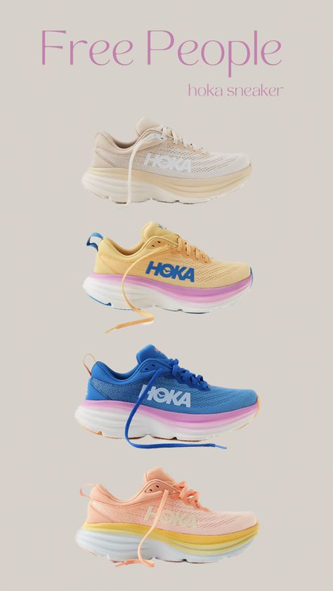 Cute Sport Shoes, Hoka Shoes Running, Women Hoka Shoes, Neutral Hoka Shoes, Women’s Hoka, Free People Hoka, Free People Hokas, Cute Hoka Outfits, Hoka Free People