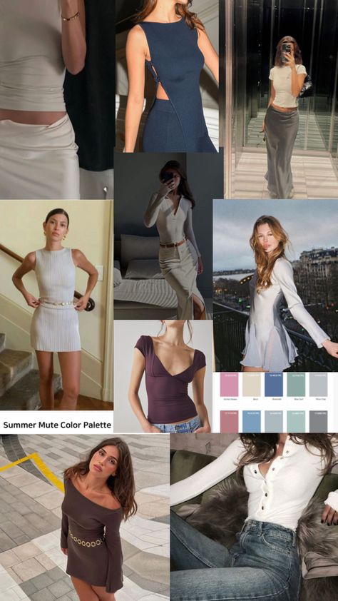 color palette #fashion #makeup #details #outfits #summermute #colorpalette #coloranalysis #beauty #inspo #elegance #elegant #lookingputtogether #simpleoutfits #colortheory Soft Summer Classic, Colour Palette Clothes, Light Summer Color Palette Outfits, Summer Color Wheel, Summer Colour Season, Summer Color Palette Outfits, Soft Natural Summer, Summer Color Pallet, Winter Color Season