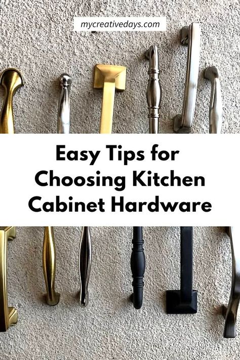 Are you looking to upgrade the look of your kitchen? If so, one of the easiest ways to do that is to change up your kitchen cabinet hardware. With the right hardware, you can easily transform the look of your kitchen cabinets from bland to beautiful. Read on to learn how to pick the perfect kitchen cabinet hardware for your space! Simple Kitchen Cabinet Hardware, Classic Kitchen Cabinet Handles, Kitchen Handles Ideas White Cabinets, Dark Hardware Kitchen, Brown Kitchen Cabinets With Silver Handles, Hardware For Charcoal Cabinets, Hardware For Dark Wood Cabinets Farmhouse, How To Pick Handles For Cabinets, Cabinet Hardware For Gray Cabinets