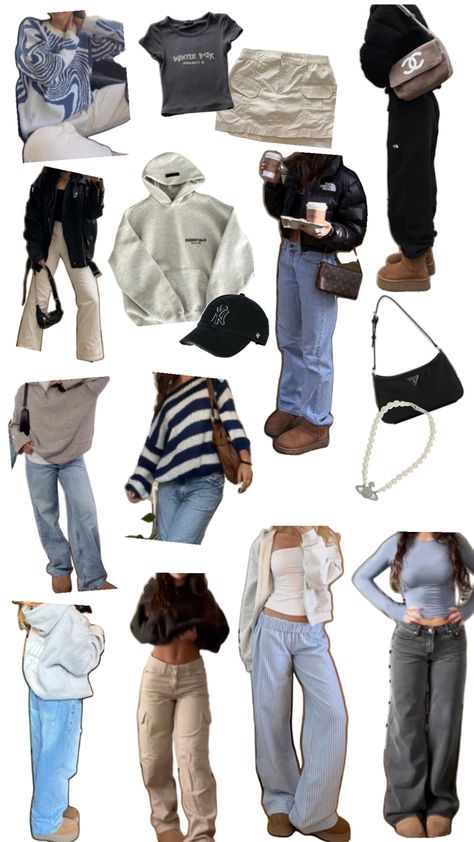 baggy jeans/oversized look How To Style Baggy Jeans, Cool Girl Outfits, Jeans Outfit Winter, Jeans Outfit Fall, Baggy Style, Baggy Clothes, Casual Preppy Outfits, Oversized Look, Outfit Inspo Casual