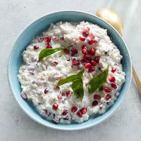 Yogurt Rice Yogurt Rice, Curd Rice, Pasta Fagioli Soup, Chinese Dinner, Pack A Lunch, Pomegranate Recipes, Meals Vegetarian, Vegan Indian Recipes, Fagioli Soup