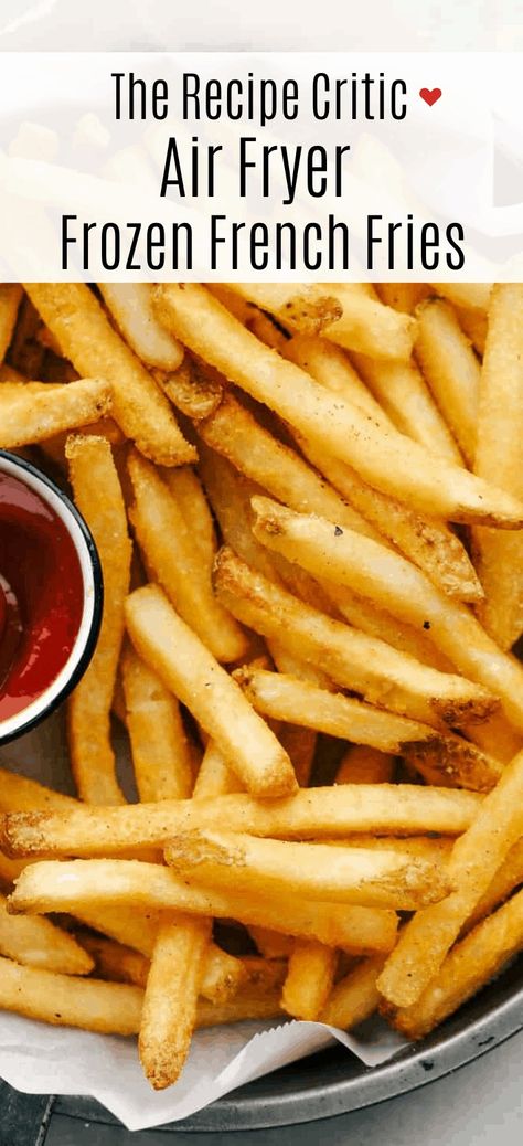 These Air Fryer Frozen French Fries come out exactly like your favorite fast food fries! They are crispy, golden on the outside and perfectly soft on the inside. So much better than frying or baking! Best Air Fryer French Fries, Air Fryer Frozen French Fries, Air Fry French Fries, Air Fryer Fries, Air Fryer French Fries, The Best Air Fryer, Crispy Fries, French Fries Recipe, Crispy French Fries