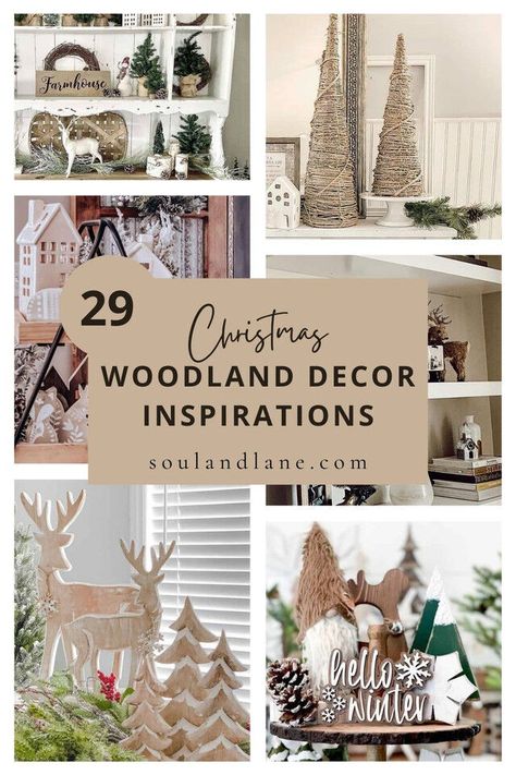 Embrace the enchantment of a woodland Christmas. With playful forest creatures and earthy tones, these decor ideas promise to transform your space into a festive haven reminiscent of nature's serene beauty. Christmas Woodland Decor, Woodland Theme Christmas Decorations, Woodland Christmas Mantle, Forest Theme Christmas Decor, Woodland Xmas Tree, Woodland Winter Decor, Woodland Creature Christmas Tree, Diy Woodland Christmas Decor, Christmas Woodland Theme