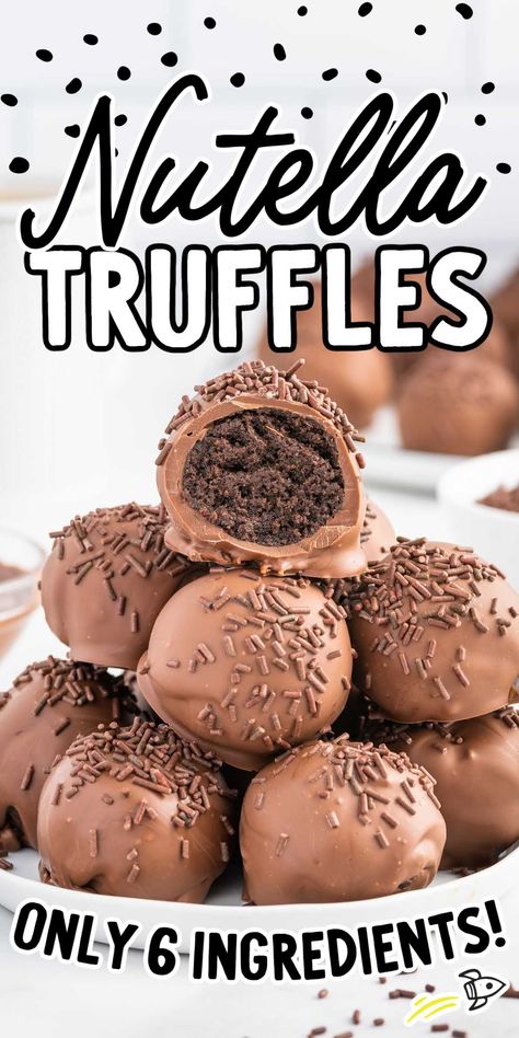 Nutella Truffles 3 Ingredients, Nutella Christmas Recipes, Food Cravings Desserts, Nutella Bites, Nutella Truffles, Vintage Prom Dresses, Dessert Truffles, Chocolate Candy Recipes, Dress Mid Length