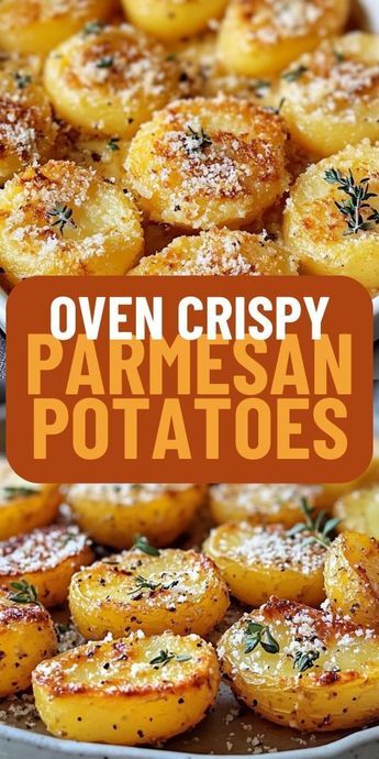 🍲🧀 Transform simple potatoes into the perfect side dish with Oven Crispy Parmesan Potatoes. Infused with garlic, butter, and loads of parmesan, each bite is flavorful and crispy, ideal for any meal. Try this easy recipe for a guaranteed family favorite that’s perfect with any main dish. Swipe up for this effortless and delicious potato recipe 🍽️ #CrispyParmesanPotatoes #EasySideDishes #OvenBakedRecipes #PotatoLovers #FamilyDinner #GarlicParmesanPotatoes 🥔🧄 Air Fry Parmesan Potatoes, Potatoes In Oven Crispy, Parmesan Butter Potatoes, Crispy Parmesan Potato Bites, Baked Half Potatoes In The Oven, How To Cook Small Potatoes In Oven, Oven Crispy Parmesan Potatoes, Easy Parmesan Potatoes, Garlic Butter Potatoes Oven