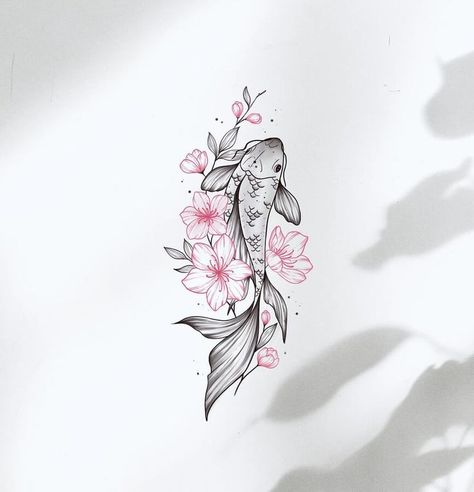 Minimalist Ink Drawing Tato Geisha, Tato Naruto, Koi Tattoo Design, Pisces Tattoos, Muster Tattoos, Tattoos Inspo, Small Pretty Tattoos, Koi Tattoo, Koi Fish Tattoo