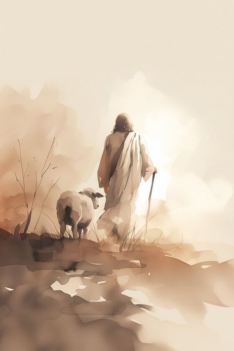 Paintings Of Lambs, Faith Illustration Art, Pictures Of The Savior Lds, Jesus And Sheep Wallpaper, Shepherd And Sheep Painting, 99 Sheep Art, I Have Seen The Goodness Of God, Biblical Paintings Easy, Luke 15 Lost Sheep