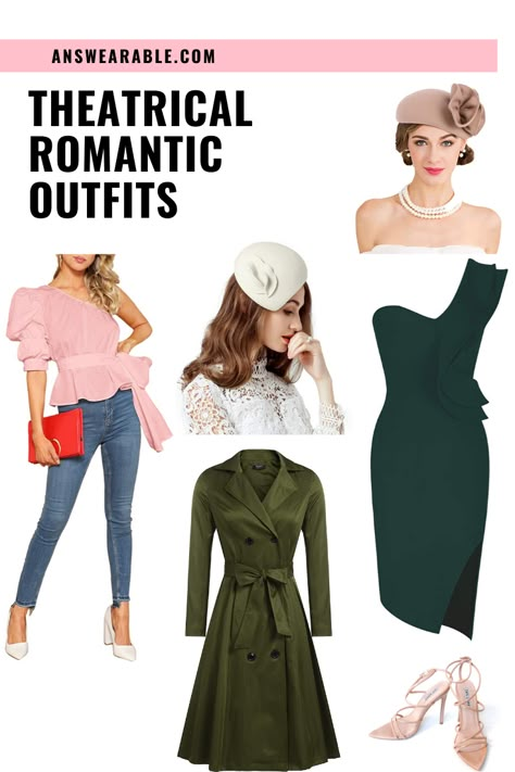 You're a Theatrical Romantic if you're primary extreme Yin but with Dramatic undercurrent. Here's how to dress a Theatrical Romantic Kibbe body type and how it looks like. Theatrical Romantic Outfit, Theatrical Romantic Kibbe, Theatrical Romantic Style, Kibbe Theatrical Romantic, Types Of Trousers, Kibbe Style, Romantic Kibbe, Donna Mills, Kibbe Body Types