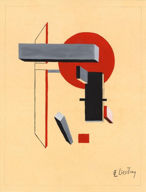 Lot - EL LISSITZKY - Proun Present Drawing, El Lissitzky, Russian Constructivism, Color Symbolism, Soviet Art, Abstract Words, Abstract Geometric Art, Exhibition Display, Pencil On Paper