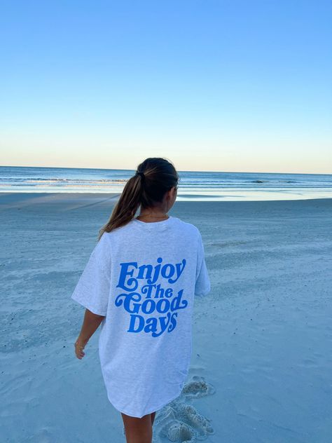 ENJOY THE GOOD DAYS SHIRT - vsco shirt, pinterest shirt, oversized, trendy back design, beach shirt, summer shirt Crop Tanks, Oversized Tees, Beach Tee, Comfort Colors Tee, Mens Long Sleeve Tee, Jacksonville Fl, Summer Tee, Beach Shirts, Oversized Look