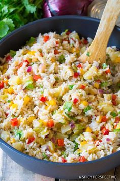 Confetti Rice Recipe, Confetti Rice, Caribbean Rice, Jamaican Rice, Coconut Rice Recipe, Rice Side Dishes, Rice Side, Jamaican Food, Sweet Peppers