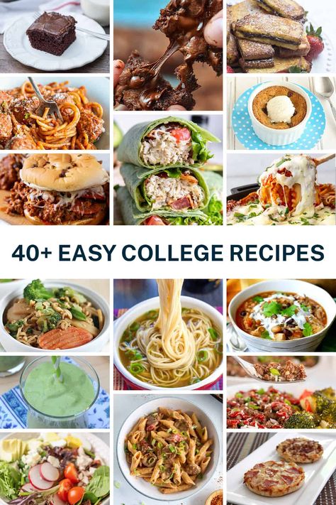 Easy To Cook Meals For College Students, Recipes For University Students, Simple Recipes For College Students, Easy Dinner College Student, Student Meals University, Easy Dinner Recipes For College Students, Dinner Recipes For College Students, College Cooking Recipes, Cheap College Meals