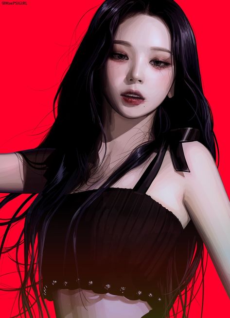 Aespa Fanart, Kpop Fan Art, Pop Illustration, K Pop Fanart, Digital Painting Portrait, 얼굴 그리기, Fanart Kpop, Kpop Art, Digital Portrait Art