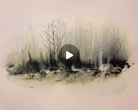 Watercolour Painting Using Brusho, Trees In Watercolour, How To Paint Watercolor Landscapes, Watercolour Abstract Landscape, Easy Watercolour Landscapes, Aquarelle Painting Tutorial, Abstract Watercolour Painting, Brusho Artwork, Acrylic Ink Art