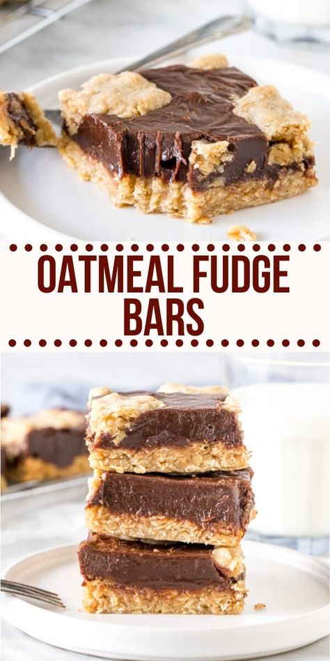 Chewy oatmeal cookie. Rich decadent chocolate. These Oatmeal Fudge Bars are a softer, chewier, more chocolatey version of the Starbucks bars and 1000% better. #fudge #oatmeal #oats #starbucks #bar #chocolate #recipe from Just So Tasty Oatmeal Fudge, Chewy Oatmeal Cookie, Oatmeal Fudge Bars, Xmas Window, Fudge Chocolate, Thanksgiving 2022, Cookies Bars, Fudge Bars, Oatmeal Cookies Chewy