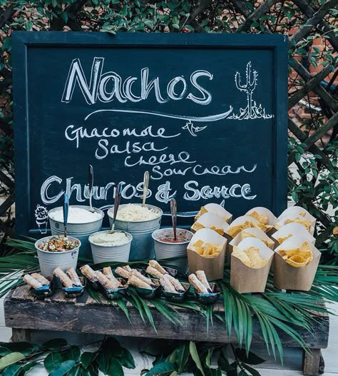 Summer Wedding Food, Wedding Food Bars, Outdoor Buffet, Wedding Food Stations, Wedding Snacks, Nacho Bar, Wedding Food Drink, Wedding Food Ideas, Food Bars