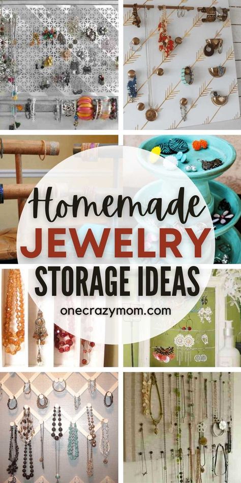 Earring Hanger Diy Jewelry Organization, Storage For Necklaces, Store Stud Earrings, How To Hang Jewelry Diy Ideas, How To Organize Your Jewelry Diy Ideas, Easy Jewelry Storage Diy, Storage For A Lot Of Jewelry, Best Way To Organize Earrings, Closet Door Jewelry Organizer Diy