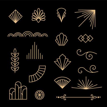 Art Deco Branding, Art Deco Design Elements, Art Deco Vector, Art Deco Logo, Art Deco Design Graphics, Art Deco Elements, Deco Font, Motif Art Deco, Budget Planer