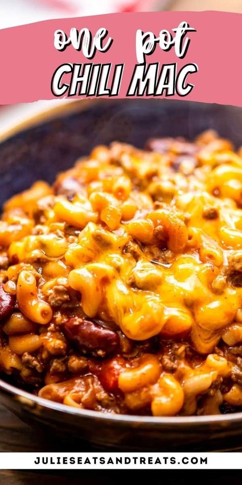 Chili Mac And Cheese Soup, Mac And Cheese Chilli Recipe, Ground Beef Chili Mac, Cheddar Chilli Mac, Mac And Chili Recipe, Mac And Cheese Chili Recipe, Chili With Spaghetti Sauce, Chili Mac And Cheese Casserole, Can Chili Recipes Simple