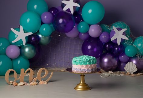 #mermaid #cakesmah Mermaid Cake Smash, Ariel Cake, Girl Birthday Cake, Baby Birthday Photoshoot, Mermaid Theme Birthday Party, Mermaid Theme Birthday, Smash The Cake, Mermaid Cakes