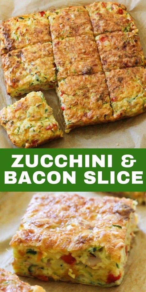 How To Use Extra Large Zucchini, Recipes With Grated Zucchini, Healthy Savoury Breakfast Recipes, Vegetables For Breakfast Ideas, Healthy Lunchbox Recipes, Savoury Slice, Kids Lunch Boxes, Slice Recipe, Healthy Zucchini