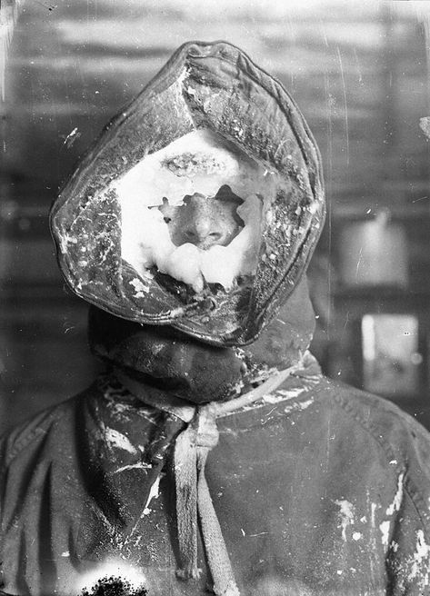 Ice mask, C.T. Madigan, between 1911-1914 / photograph by … | Flickr Ice Mask, Photos Rares, Australian Photographers, Post Mortem, Rare Photos, South Pole, Vintage Photographs, Vintage Photography, Historical Photos