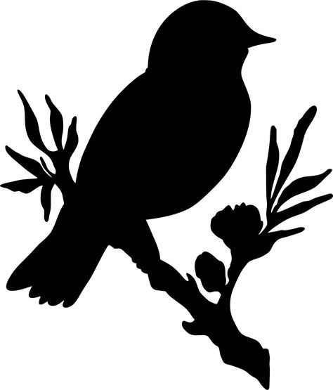 SVG > bird branch flower - Free SVG Image & Icon. | SVG Silh Vogel Silhouette, Bird Branch, Bird Stencil, Silhouette Stencil, Bird Silhouette, Stencil Patterns, Animal Silhouette, Bird On Branch, Image Icon