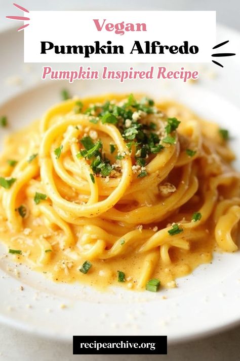 Pumpkin Recipe Idea: Vegan Pumpkin Alfredo Traditional Alfredo Sauce, Dairy Free Pumpkin Recipes, Pumpkin Bread Muffins, Pumpkin Chia Pudding, Pumpkin Alfredo, Pumpkin Spice Smoothie, Pumpkin Oatmeal Cookies, Dairy Free Pumpkin, Pumpkin Recipe