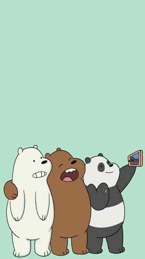 Bears Cher Wallpapers, Bears Wallpapers, We Are Bears, Hello Wallpaper, We Bear Bears, Cute Panda Cartoon, We Bare Bear, Korean Illustration, Collage Des Photos