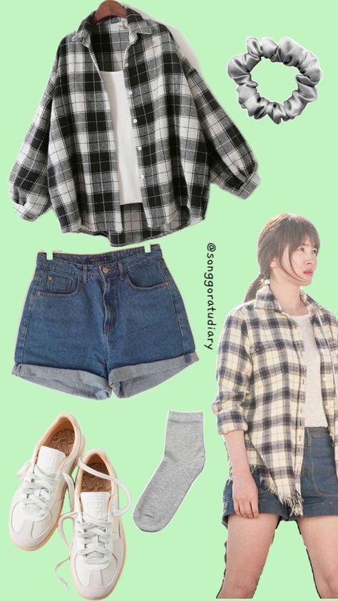 Mix and Match Motif Kotak Kotak / Descendants of the Sun KDrama Inspired Outfit Song Hye Kyo Descendants Of The Sun Outfit, Summer Outfits Kpop, Kdrama Outfits Women Casual, Kdrama Clothing, Kdrama Outfit Ideas, Kdrama Inspired Outfits, Dc Outfits, Normcore Style, Summer Beach Picnic