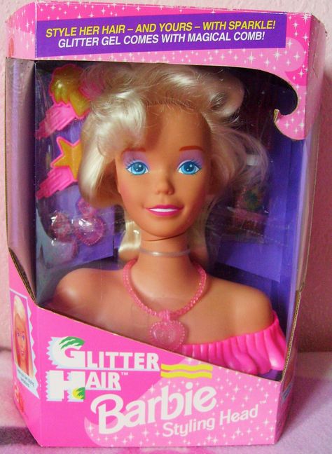 Mattel Barbie Glitter Hair Styling Head | 1993 | Miss_Leonie | Flickr Sears Wish Book, Barbie Styling Head, 90s Barbies, Nails Barbie, Barbie Merch, Discontinued Snacks, Beach Barbie, 90s Barbie, Barbie 90s