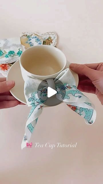 Napkin Bow On Tea Cup, Paper Napkin Bow, Mothers Day Tea Party Ideas Food, Tea Party Napkins, Hi Tea Party Ideas Table Settings, Tea Table Setting Ideas, Napkins For Tea Party, Mothers Day Table Decor, Tea Party Centerpiece Ideas