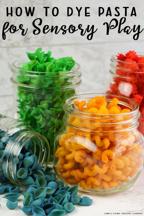 Dye Pasta, Dye Rice, Coloured Pasta, At Home Preschool, Fun Pasta, Home Preschool, Toddler Sensory Bins, Study Craft, Colored Pasta