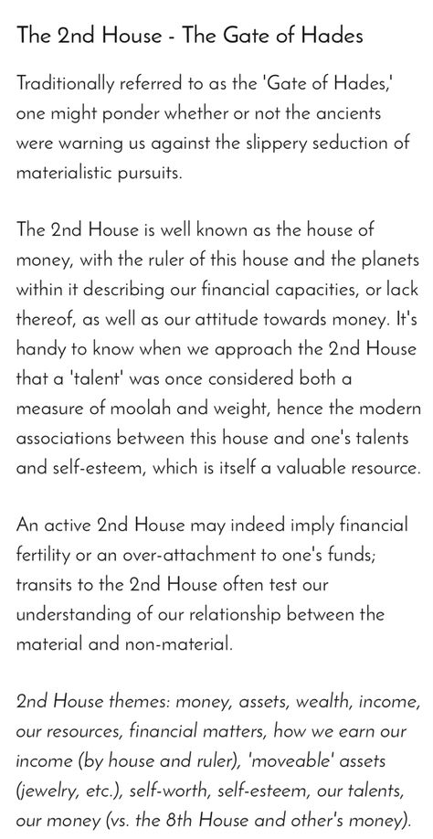 The gate of hades 2nd House Stellium, Sun In 2nd House, 2nd House Astrology, Houses In Astrology Chart, Sun In The Houses Astrology, Angular Houses Astrology, Venus Astrology, Leo Sun Scorpio Moon, Vedic Astrology Houses