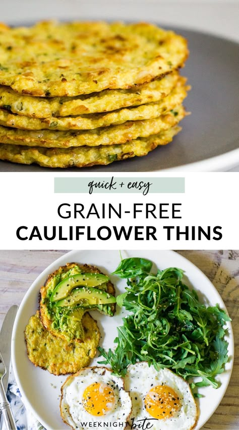 Outer Isle Cauliflower Thins Recipes, Cauliflower Sandwich Recipes, Cauliflower Flatbread Recipes, Cauliflower Thins Ideas, Scd Breakfast Recipes, Grain Free Vegetarian Recipes, Grain Free Vegan Recipes, Cauliflower Thins Recipe, Cauliflower Bread Recipes