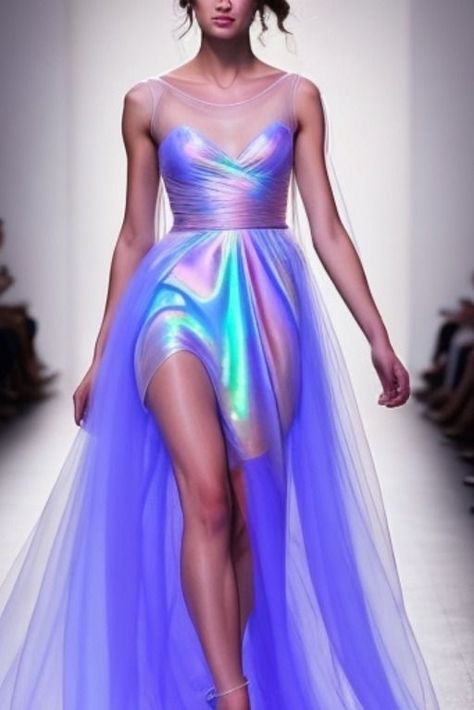 Holographic Dress Prom, Holographic Fabric Dress, Pastel Rainbow Prom Dress, Iridescent Fabric Dress, Iridescent Dress Prom, Black Iridescent Dress, Iridescent Outfit Holographic Fashion, Holographic Wedding Dress, Magpie Costume