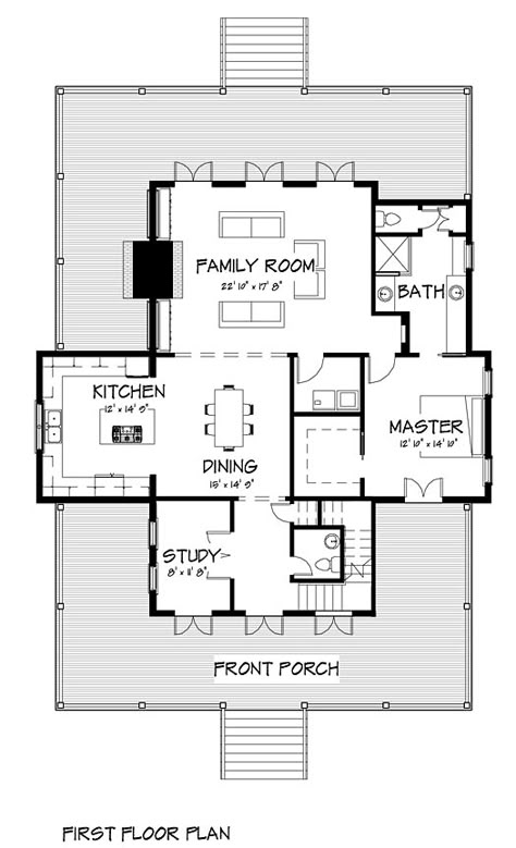 Nellie Creek Cottage 2 Coastal Home Plans, Coastal Homes Plans, Cottage Floor Plans, Cottage Plans, Small House Floor Plans, Large Pantry, Casas The Sims 4, Tiny House Floor Plans, Cottage Plan