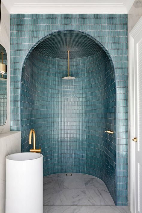 Shower Alcove, Vaulted Ceiling Living Room, Three Birds Renovations, Tiled Shower, The Design Files, Bathroom Inspo, Best Interior Design, Dream House Decor, Shower Wall