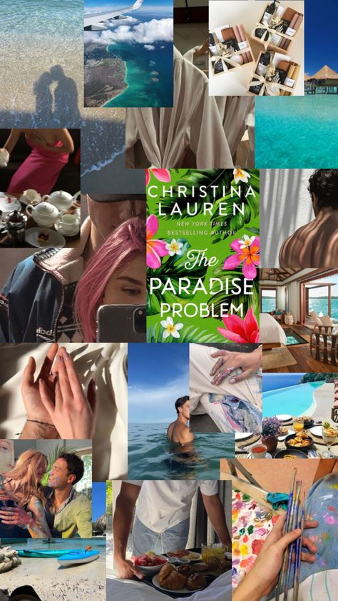 the paradise problem by christina lauren aesthetic Christina Lauren Books, Lauren Aesthetic, Rachel Elizabeth Dare, Girly Movies, Christina Lauren, Collage Book, Summer Books, Summer Goals, The Paradise