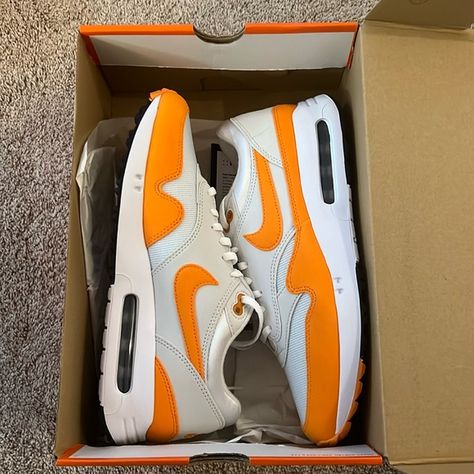 Men’s Nike Air Max 1 ‘86 OG G
White/Bright Ceramic
Golf Shoes Nike Shoes Men, Nike Orange, Nike Air Max 1, Mens Nike Shoes, Mens Nike Air, Air Max 1, Shoes Color, S 10, Golf Shoes