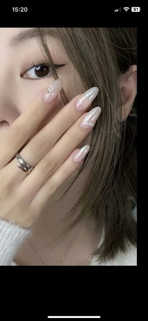 Jennie Kim Nails, Wonyoung Nails, Jennie Nails, Nails Asian, Girly Nails, Aesthetic Nail, Room Girl, Gel Overlay, Cute And Aesthetic