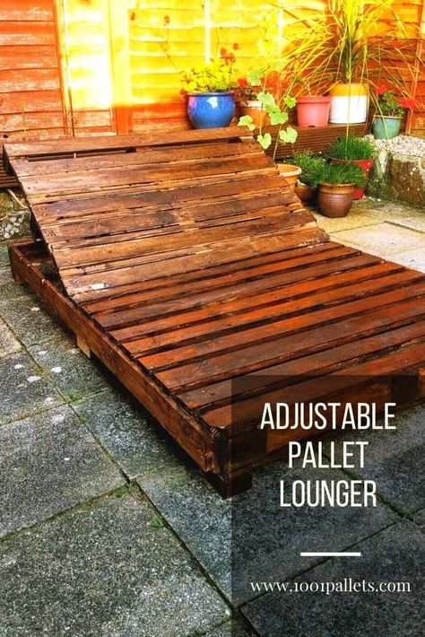 Adjustable Pallet Lounger Pallet Lounger, Pallet Bench Diy, Pallet Benches, Pallet Pool, Cozy Chairs, Repurpose Pallets, Pallet Lounge, Cabin Porch, Pallet Chair