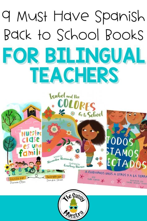 Atención bilingual teachers! Check out these 9 Spanish back to school books that are perfect for the dual language classroom. Plus I include activities for each book 📚❤️ Preschool Spanish Lessons, Spanish Teacher Classroom, Spanish Books For Kids, Bilingual Kindergarten, Classroom Vibes, Dual Language Spanish, 1st Grade Books, Bilingual Teaching, Back To School Books