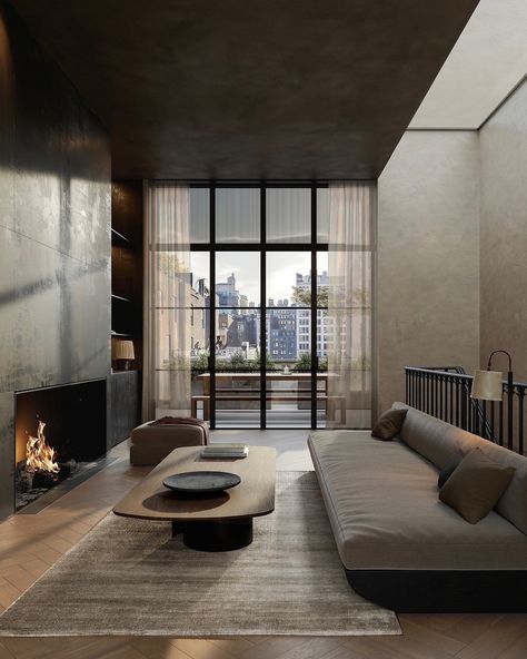 HELENA CLUNIES-ROSS | A render for the living space in one of our new projects on the fifth floor of a Manhattan townhouse, showcasing our CALMA Coffee Table and… | Instagram New Classic Interior, Contemporary Living Room Ideas, Building Design Ideas, Romantic Interior, Shopping Mall Architecture, Timeless Interiors, Minimalist Furniture, Elegant Interiors, Contemporary Living Room