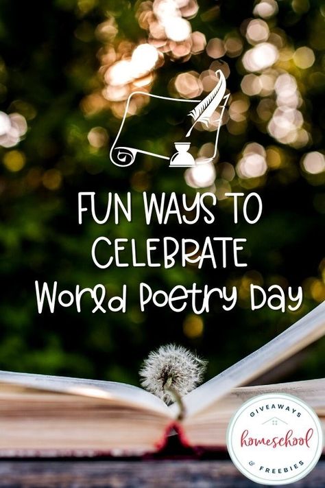 Help your kids appreciate poetry, a unique and vibrant part of Literature, with these fun ways to celebrate World Poetry Day on March 21st or throughout your homeschool year. Poetry Day Ideas, Poetry Party Ideas, Poetry Themed Party, Fun Poetry Activities, Poetry Party, Homeschooling Planner, Poetry Books For Kids, Poetry Night, Fun Activities With Kids