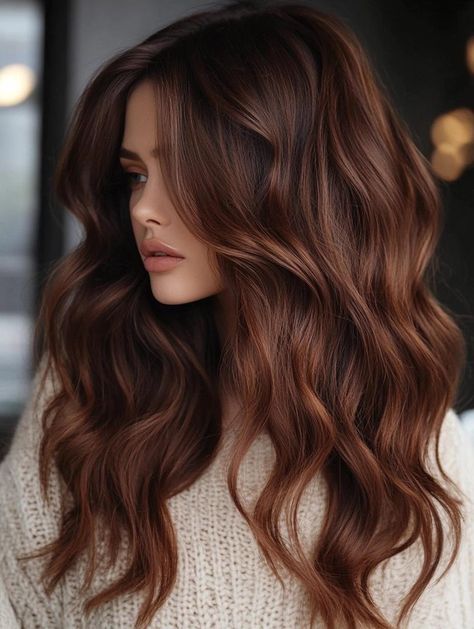 Fall Hair Colors for Brunettes: Top Trending Shades for Autumn Brown And Caramel Balayage, Chocolate Auburn Hair, Fall Hair Colors For Brunettes, Best Fall Hair Colors, Dark Strawberry Blonde Hair, Brown Auburn Hair, Reddish Brown Hair Color, Brunette Hair Color With Highlights, Cinnamon Hair Colors