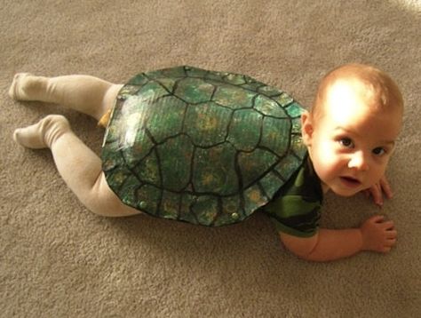 Creative Halloween Costumes for Babies.  Maybe I can get some ideas for next year.  Love the turtle! Costumes Faciles, Turtle Costume, Infant Halloween, Nerd Baby, Turtle Costumes, Baby Kostüm, Clever Halloween Costumes, Crawling Baby, Diy Things