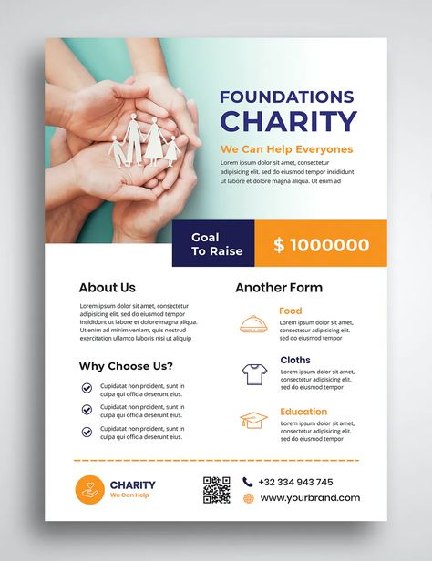 Donation Flyer Design Charity, Non Profit Flyer Design, Donation Poster Charity, Donation Flyer Design, Charity Poster Design Ideas, Charity Flyer Design, Charity Poster Design, Outreach Flyer Design, Donation Poster Design