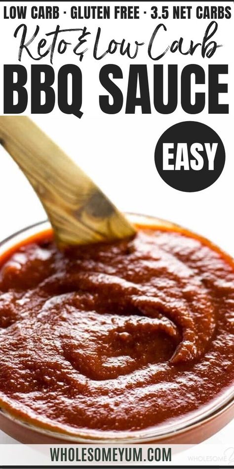 Sugar Free Bbq Sauce Recipe, Sugar Free Barbecue Sauce, Keto Bbq Sauce, Low Carb Bbq Sauce, Easy Bbq Sauce, Low Carb Low Fat Recipes, Barbecue Sauce Recipes, Low Carb Sauces, Low Carb Low Sugar